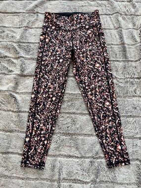 DKNY Black with Multicolor Speckle Athletic Leggings